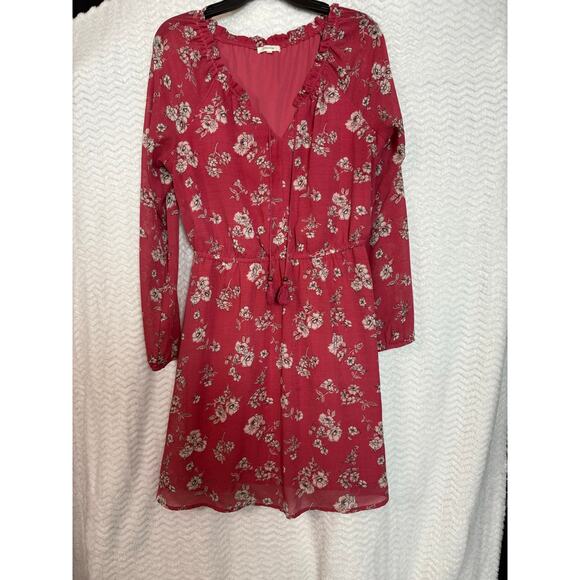 Maurices peasant dress in earth red floral print size M - Picture 1 of 5